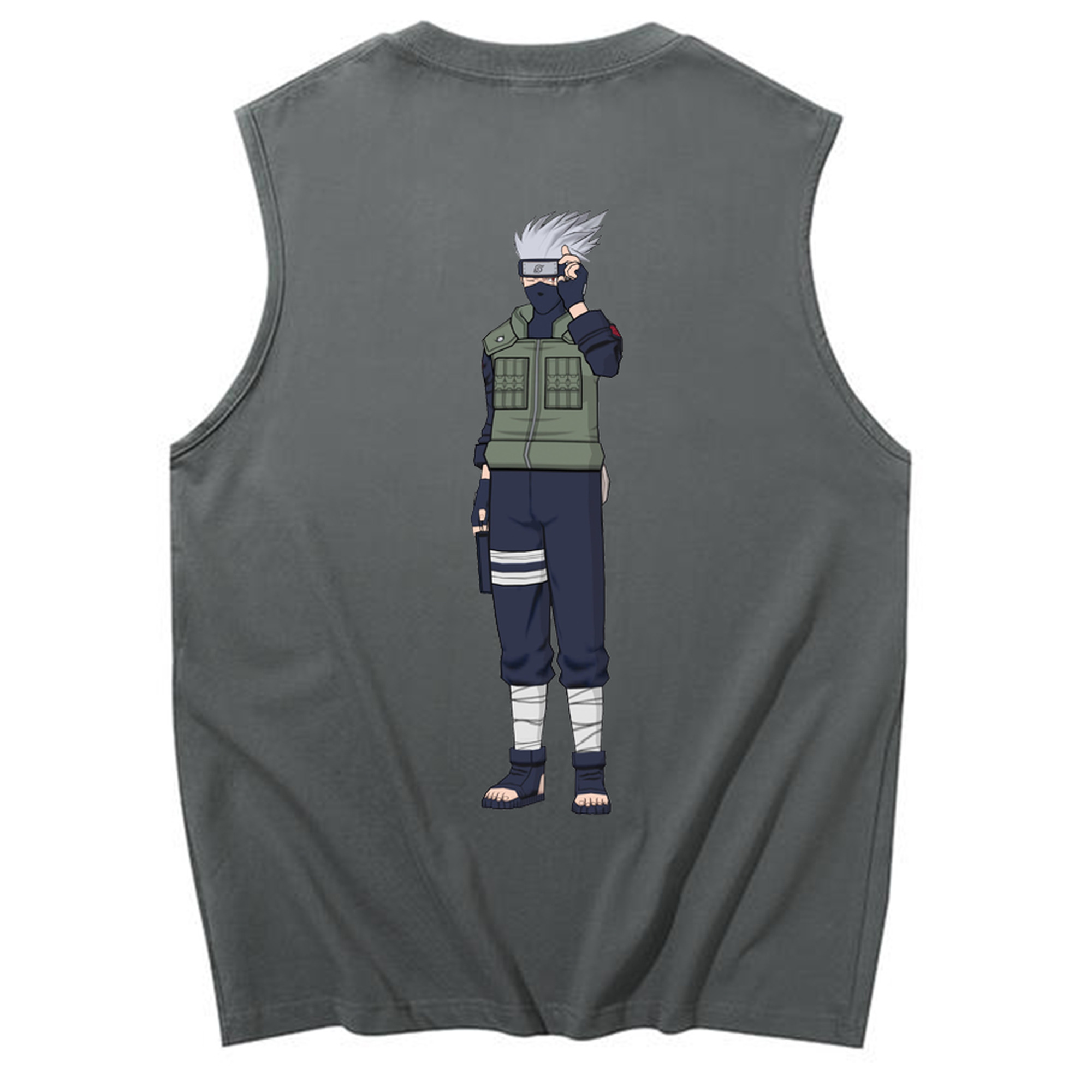 （画像用） NARUTO -ナルト- はたけ カカシ Hatake Kakashi コットン100％タンクトップ（背面プリント）